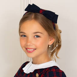 باتاشو-طوق للشعر تارتان لون كحلي للبنات | Childrensalon Outlet