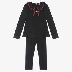 Patachou-طقم بنطلون قطن لون كحلي للبنات | Childrensalon Outlet