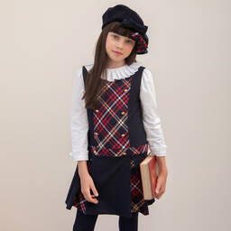 Patachou-Girls Navy Blue Dress Set | Childrensalon Outlet