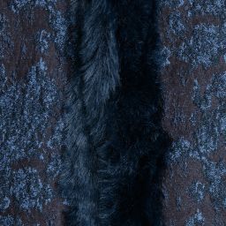 Patachou-Girls Navy Blue Jacquard Cape with Fur Trim | Childrensalon Outlet