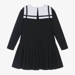 Patachou-Girls Navy Cotton Jersey Frock | Childrensalon Outlet