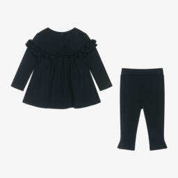 Patachou-Girls Navy Ruffle Outfit Set | Childrensalon Outlet