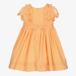Patachou-Girls Orange Chiffon Dress | Childrensalon Outlet