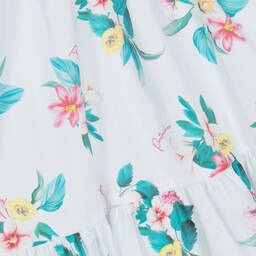 Patachou-Голубое хлопковое платье с цветами для девочек | Childrensalon Outlet