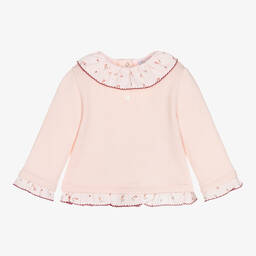 Patachou-كنزة قماش محبوك لون زهري للبنات | Childrensalon Outlet