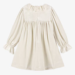 Patachou-Girls Pale Velvet Lace Dress | Childrensalon Outlet