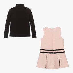 Patachou-Черный топ и розовое платье из букле | Childrensalon Outlet