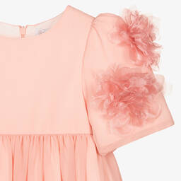 Patachou-Girls Pink Bouquet Sleeve Dress | Childrensalon Outlet