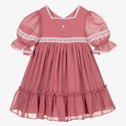 Patachou-Girls Pink Chiffon Dress | Childrensalon Outlet