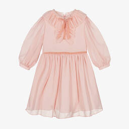 Patachou-Girls Pink Chiffon Dress | Childrensalon Outlet
