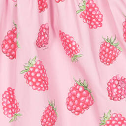 Patachou-Розовое хлопковое платье с малиной | Childrensalon Outlet