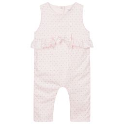 Patachou-Girls Pink Cotton Romper | Childrensalon Outlet