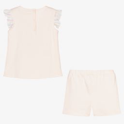 Patachou-Girls Pink Cotton Shorts Set | Childrensalon Outlet