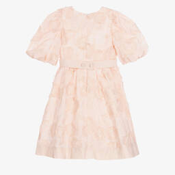 Patachou-Girls Pink Embroidered Floral Dress | Childrensalon Outlet