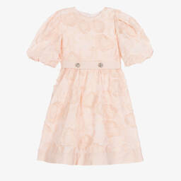 Patachou-Girls Pink Embroidered Floral Dress | Childrensalon Outlet