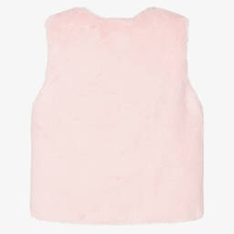 Patachou-Розовый жилет из искусственного меха с бантиками | Childrensalon Outlet