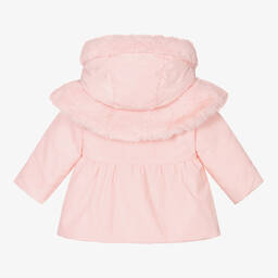 Patachou-Girls Pink Faux Fur Cape Coat | Childrensalon Outlet