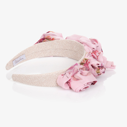 Patachou-Girls Pink Floral Hairband | Childrensalon Outlet