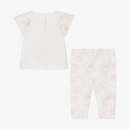 Patachou-Girls Pink Floral Leggings Ensemble | Childrensalon Outlet