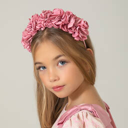 باتاشو-طوق للشعر لون زهري للبنات | Childrensalon Outlet