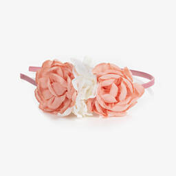 باتاشو-طوق للشعر ساتان لون زهري للبنات | Childrensalon Outlet