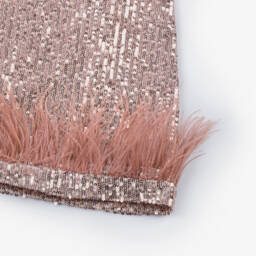 Patachou-فستان وردي براق مع ريش للبنات | Childrensalon Outlet