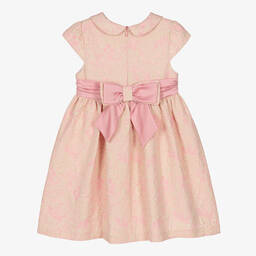 Patachou-Girls Pink & Gold Floral Jacquard Dress | Childrensalon Outlet