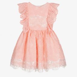 Patachou-Girls Pink Lace Dress | Childrensalon Outlet