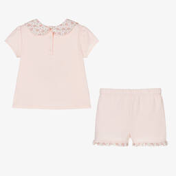 Patachou-Girls Pink Liberty Ruffle Shorts Set | Childrensalon Outlet