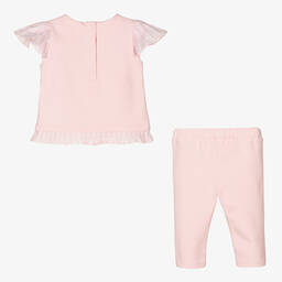 Patachou-Розовый топ с плиссировкой и брюки из хлопка | Childrensalon Outlet