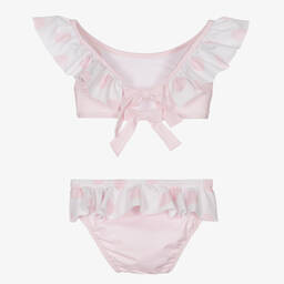 Patachou-Girls Pink Polka Dot Ruffle Bikini | Childrensalon Outlet
