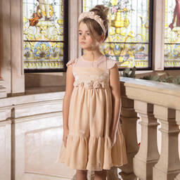 Patachou Haute Couture-Girls Pink Silk Velvet Dress | Childrensalon Outlet
