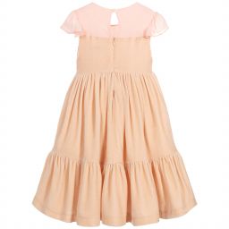 Patachou Haute Couture-Girls Pink Silk Velvet Dress | Childrensalon Outlet