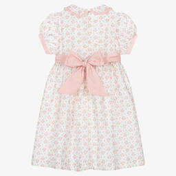 Patachou-Girls Pink Smocked Cotton Floral Dress | Childrensalon Outlet