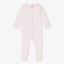 باتاشو-Girls Pink Velour Babygrow | Childrensalon Outlet