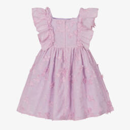 Patachou-Girls Purple Blossom Embroidered Dress | Childrensalon Outlet