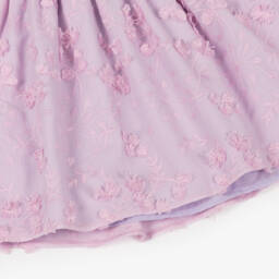 Patachou-Girls Purple Blossom Embroidered Dress | Childrensalon Outlet