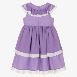 Patachou-Girls Purple Chiffon Dress | Childrensalon Outlet