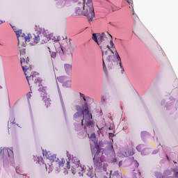 Patachou-Girls Purple Floral Chiffon Dress | Childrensalon Outlet