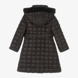 Patachou-Girls Quilted Black Overcoat | Childrensalon Outlet