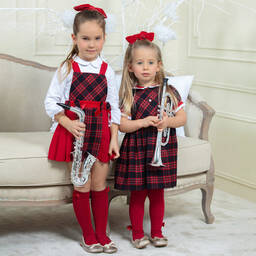 Patachou-Girls Red & Blue Tartan Dress | Childrensalon Outlet