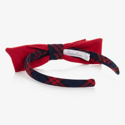 باتاشو-طوق للشعر تارتان لون أحمر للبنات | Childrensalon Outlet