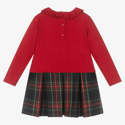 Patachou-Girls Red Bunny Tartan Dress | Childrensalon Outlet