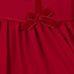 Patachou-Girls Red Chiffon Bow Dress | Childrensalon Outlet