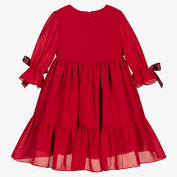 Patachou-Girls Red Chiffon Dress | Childrensalon Outlet