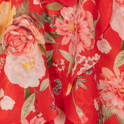 Patachou-Girls Red Floral Chiffon Dress | Childrensalon Outlet