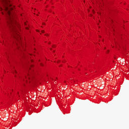 Patachou-Girls Red Floral Lace Dress | Childrensalon Outlet