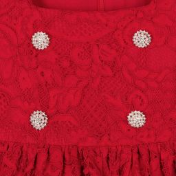 Patachou-Girls Red Lace Dress | Childrensalon Outlet