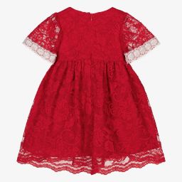 Patachou-Girls Red Lace Dress | Childrensalon Outlet