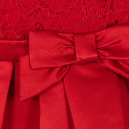 Patachou-Красное атласное платье с кружевом | Childrensalon Outlet